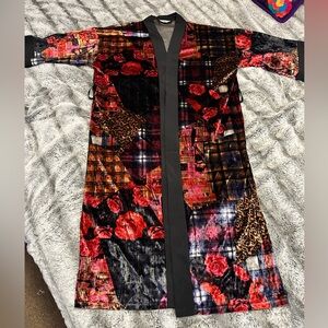 Velvet Multicolor Kimono Robe by Urban Outfitters